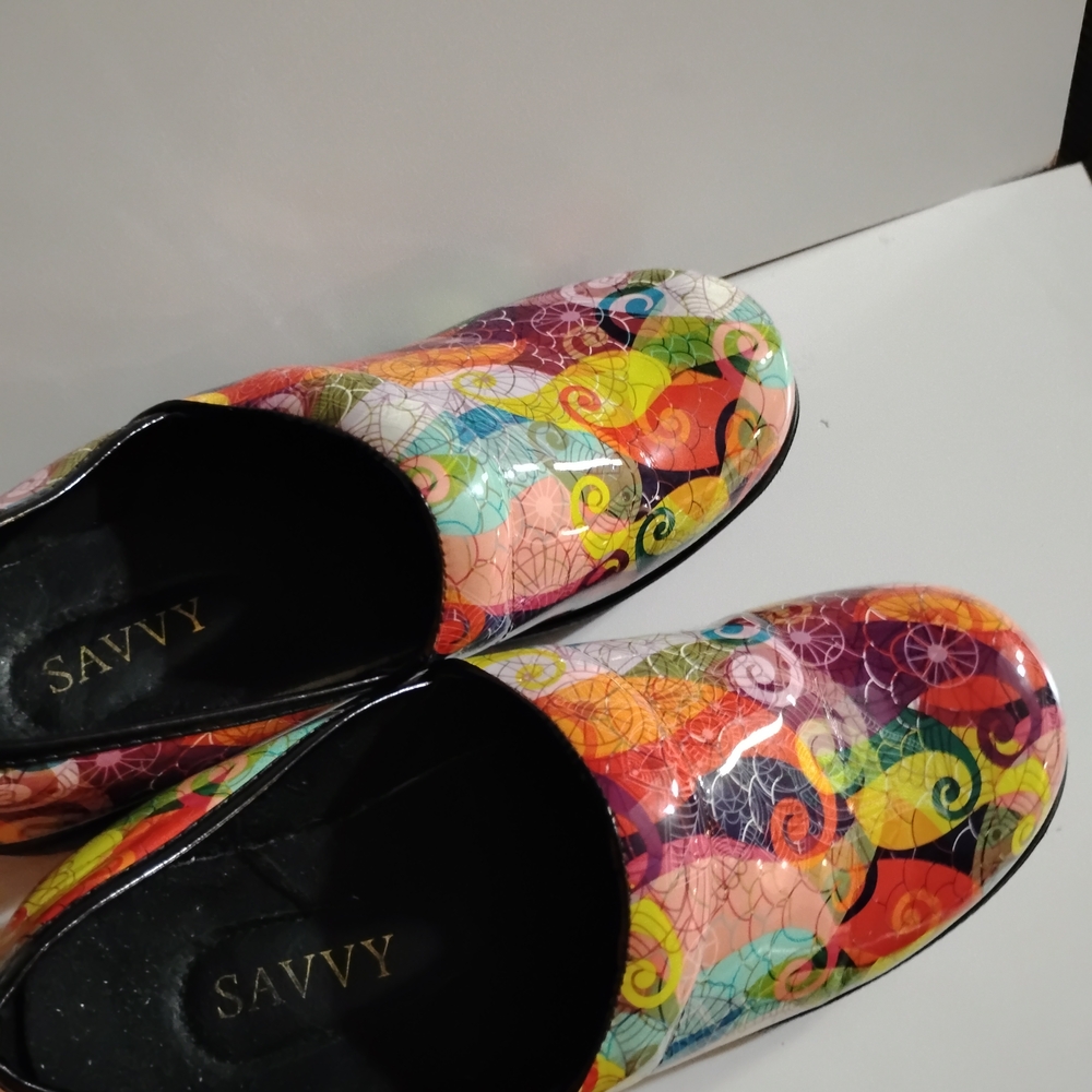 Savvy Multicolor Patterned Mules - Picture 4 of 16
